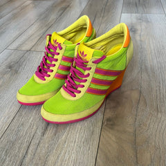 Adidas x Jeremy Scott 2013 Arrow Wedge Neoncamo Platform Shoes