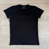 Balmain Front Logo Black Tee