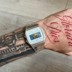Casio F-91W "Awesome Face" Clear Digital Watch