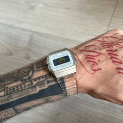 Casio F-91W "Awesome Face" Clear Digital Watch