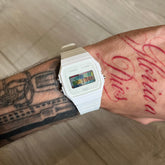 Casio F-91W "Blocks Wall" White Digital Watch