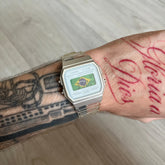 Casio F-91W "Brazil" Clear Digital Watch