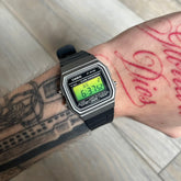 Casio F-91W "Doomsday" Silver & Green Digital Watch