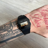 Casio F-91W "Fireplace" Flame & Black Digital Watch
