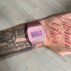 Casio F-91W "Pink Leopard" Pink Digital Watch
