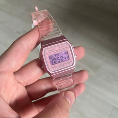 Casio F-91W "Pink Leopard" Pink Digital Watch