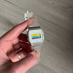 Casio F-91W "Rainbow" Clear Digital Watch