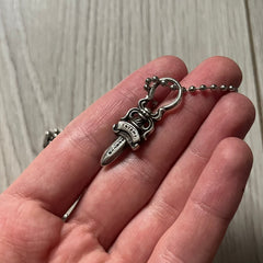 Chrome Hearts Dagger Zipper Silver Necklace