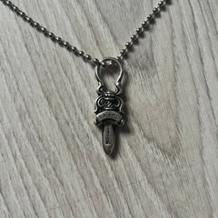 Chrome Hearts Dagger Zipper Silver Necklace