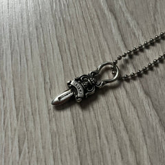 Chrome Hearts Dagger Zipper Silver Necklace