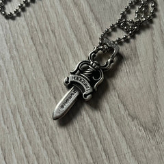 Chrome Hearts Dagger #10 Silver Necklace
