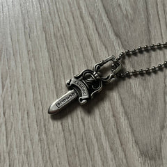 Chrome Hearts Dagger #10 Silver Necklace
