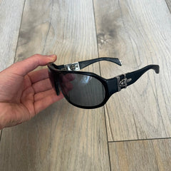 Chrome Hearts Hung Shield Black Sunglasses
