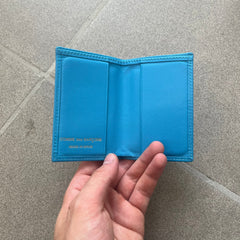 Comme Des Garcons Blue Bifold Leather Wallet