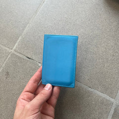 Comme Des Garcons Blue Bifold Leather Wallet