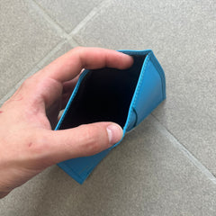 Comme Des Garcons Blue Bifold Leather Wallet