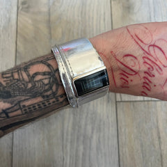 Diesel DZ7090 Silver Leather Strap Digital Watch
