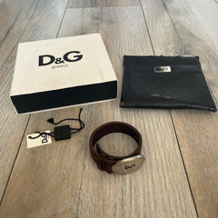 Dolce & Gabbana 2000's Champagne Leather Bracelet