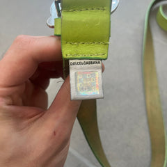 Dolce & Gabbana 2000's Green Crystal Buckle Belt