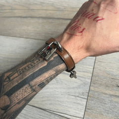 Dolce & Gabbana 2000's Padlock Leather Bracelet