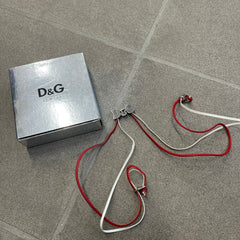 Dolce & Gabbana 2000's Red & White Strings Necklace & Bracelet