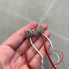 Dolce & Gabbana 2000's Red & White Strings Necklace & Bracelet