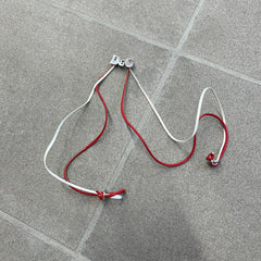 Dolce & Gabbana 2000's Red & White Strings Necklace & Bracelet