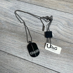 Dolce & Gabbana 2000's Split Black Dog Tag Necklace