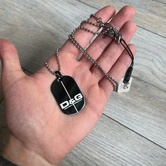 Dolce & Gabbana 2000's Split Black Dog Tag Necklace