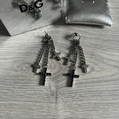 Dolce & Gabbana Dangle Drop Cross Earrings