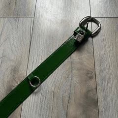 Dolce & Gabbana Green Leather Padlock Buckle Belt