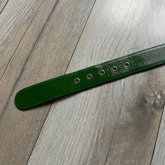 Dolce & Gabbana Green Leather Padlock Buckle Belt