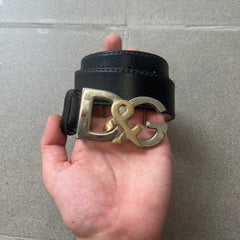 Dolce & Gabbana Kids Logo Black Leather Belt