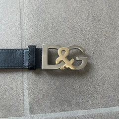 Dolce & Gabbana Kids Logo Black Leather Belt