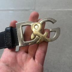 Dolce & Gabbana Kids Logo Black Leather Belt
