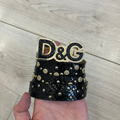 Dolce & Gabbana Leather Studded Black Belt