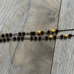 Dolce & Gabbana Pearl Brown Rosary Necklace