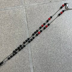 Dolce & Gabbana Pearl Red/Black Rosary Necklace