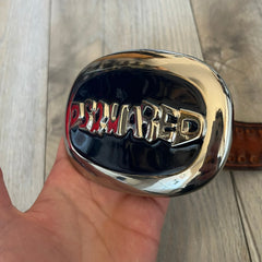 Dsquared2 Big Navy Plaque Leather Belt