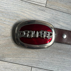 Dsquared2 Big Red Plaque Leather Belt