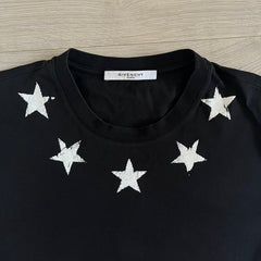 Givenchy Distressed Stars Black Tee