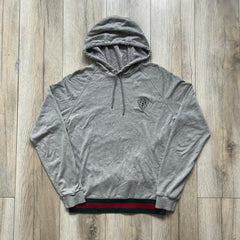 Gucci Gray Crest Patch Sherry Line Zip-Up Hoodie