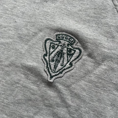 Gucci Gray Crest Patch Sherry Line Zip-Up Hoodie