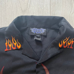 cartoon flames 2000's shirt