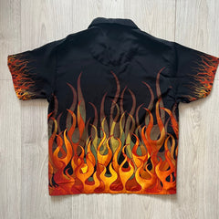 cartoon flames 2000's shirt