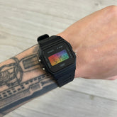 Casio F-91W "Dark Prism" Gradient & Black Digital Watch