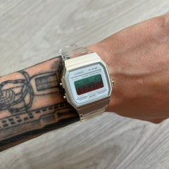 Casio F-91W "Watermelon" Gradient & Clear Digital Watch
