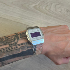 Casio F-91W "Violet Storm" Purple & Clear Digital Watch