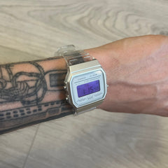 Casio F-91W "Violet Storm" Purple & Clear Digital Watch