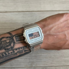 Casio F-91W "USA" Clear Digital Watch